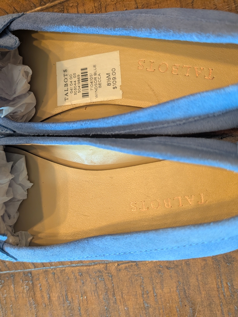 Talbots Suede Penny Loafers in Periwinkle Blue - Picture 3 of 7